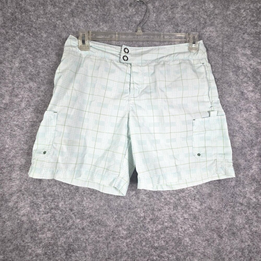 White Sierra Shorts Shorts, Golf Athletic Flat Front Multi Color Plaid Size 8